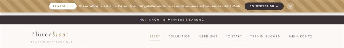 Webseite Blütenbraut am Desktop