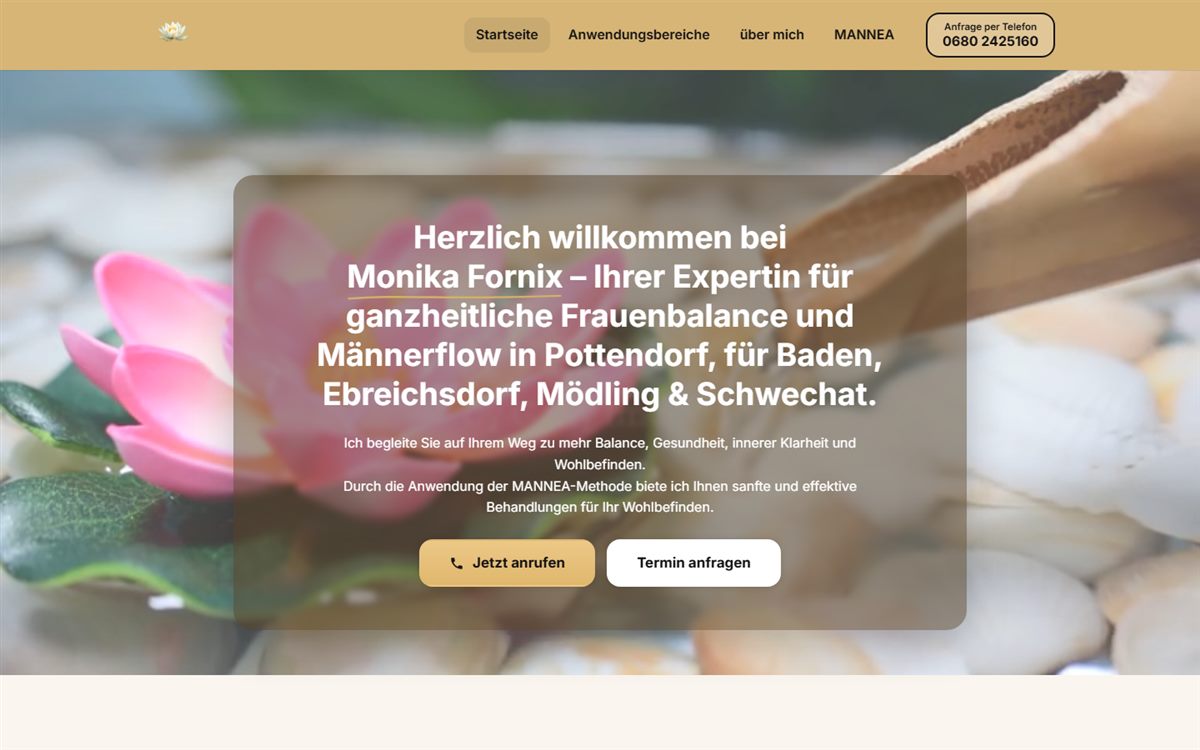 Webseite Ganzheitliches Wohlgefühl am Desktop